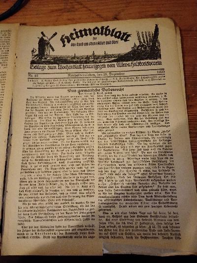 Heimatblatt für das Land um obere Aller und Ohre  Jahrgang 1935 - Front Cover