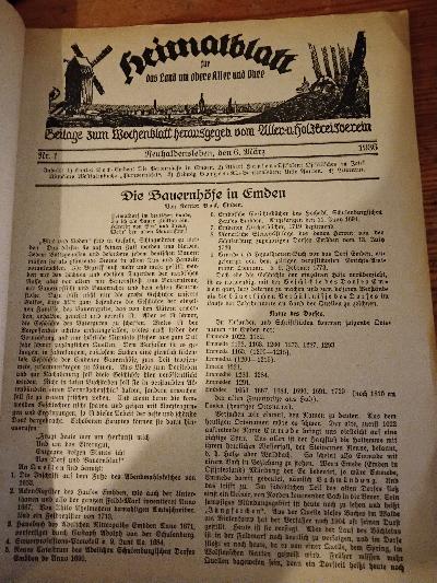 Heimatblatt für das Land um obere Aller und Ohre  Jahrgang 1936 - Front Cover