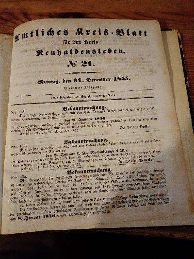 Amtliches Kreisblatt für den Kreis Neuhaldensleben - Front Cover