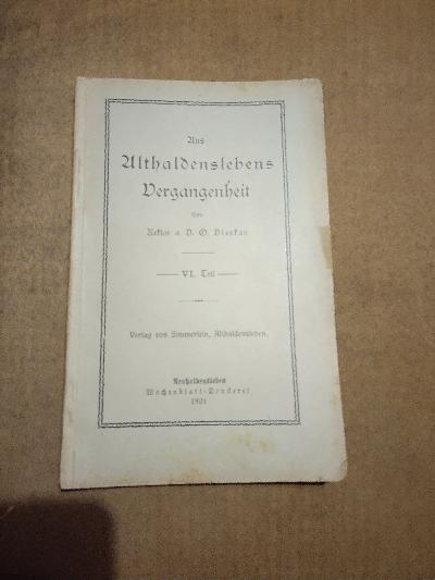 Aus Althaldenslebens Vergangenheit VI. Teil - Front Cover