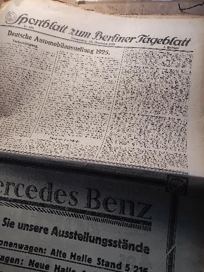 Sportblatt zum Berliner Tageblatt  Deutsche Automobilasusstellung 1925 - Front Cover
