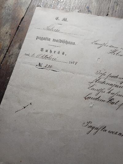 Schreiben in lettischer Sprache vom Kreisältesten J. Jacobsohn an Pastor Hillner Piltene - Front Cover