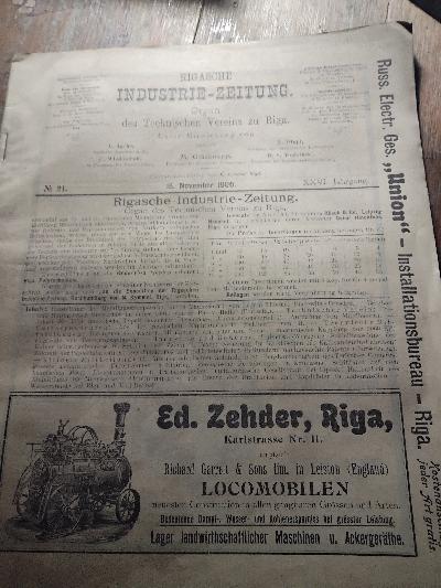 Rigasche Industrie - Zeitung 26. Jahrgang Nr. 21 - Front Cover