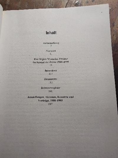 Reizwort Nitsch  Das Orgien Mysterien Theater im Spiegel der Presse 1988-1995.  - Front Cover