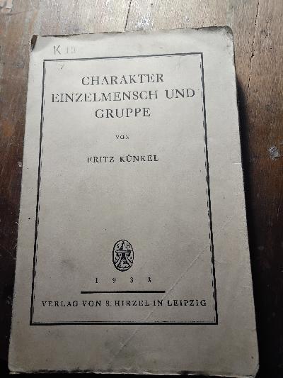 Charakter Einzelmensch und Gruppe - Front Cover