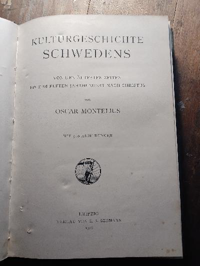 Kulturgeschichte Schwedens  von den ältesten Zeiten bis zum elften Jahrhundert nach Christus - Front Cover