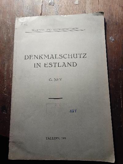 Denkmalschutz in Estland - Front Cover