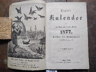 Rigaer Kalender auf das Jahr 1877 welches ein Gemeinjahr von 365 Tagen ist - Front Cover