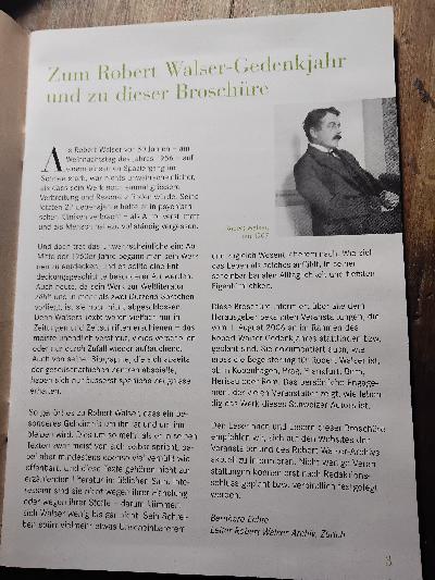 Herrlich ist des Einsamen geistige Freiheit  Robert Walser 1878–1956  Veranstaltungsprogramm zum 50. Todestag - Front Cover