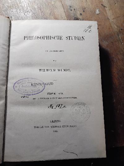 Philosophische Studien    Fünfter Band - Front Cover