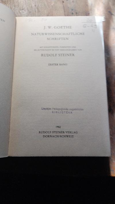 Goethe  Naturwissenschaftliche Schriften  in 5 Bänden - Front Cover