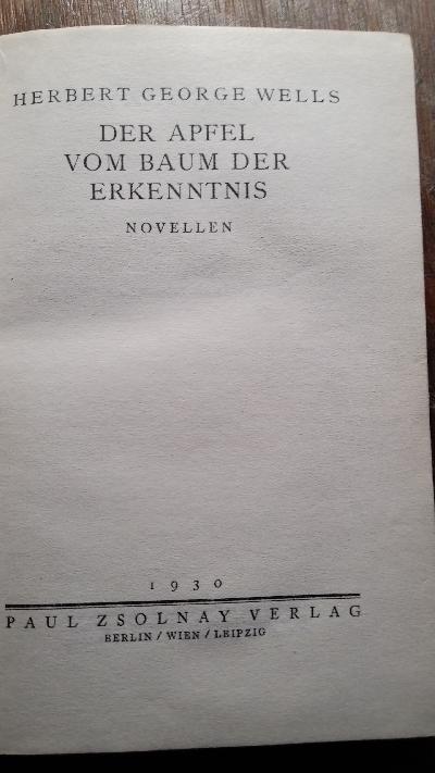 Der Apfel vom Baum der Erkenntnis  Novellen - Front Cover