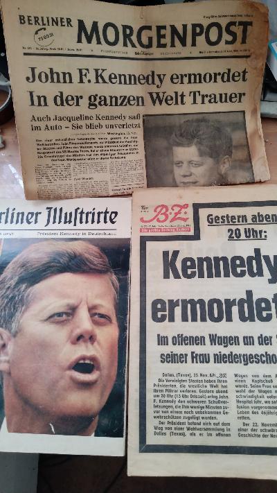 Berliner+Illustrierte+Sonderdruck+1963+P%C3%A4sident+Kennedy+in+deutschland%2C+Berliner+Morgenpost+und+BZ+je+eine+Ausgabe+vom+23.+Nov.+1963+zur+Ermordung+Kennedys