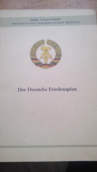 Der Deutsche Friedensplan - Front Cover