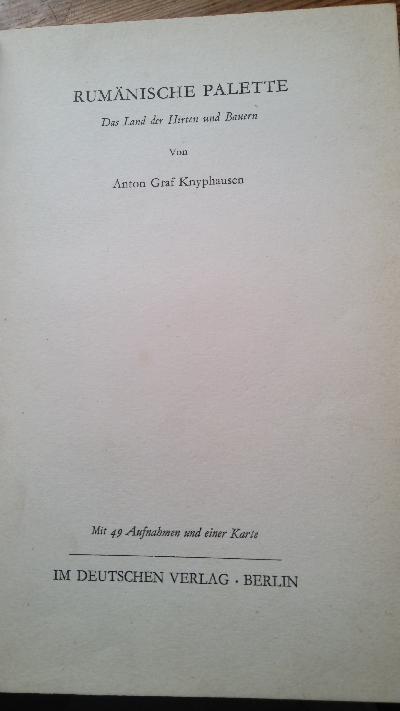 Rumänische Palette  Das Land der Hirten und Bauern - Front Cover