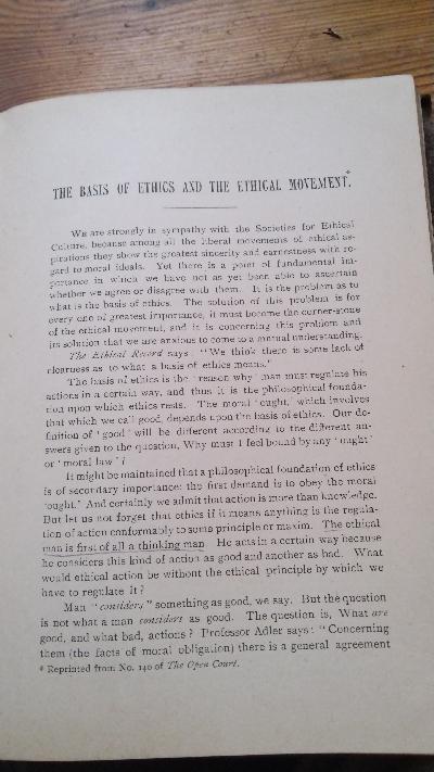 The Ethical Problem  Three Lectures Delivered at the Invitation of the Board of Trustees before the Society for Ethical Culture of Chicago, in June, 1890: 1. Ethics, A Science; 2. The Data of Ethics; 3. The Theories of Ethics - Front Cover