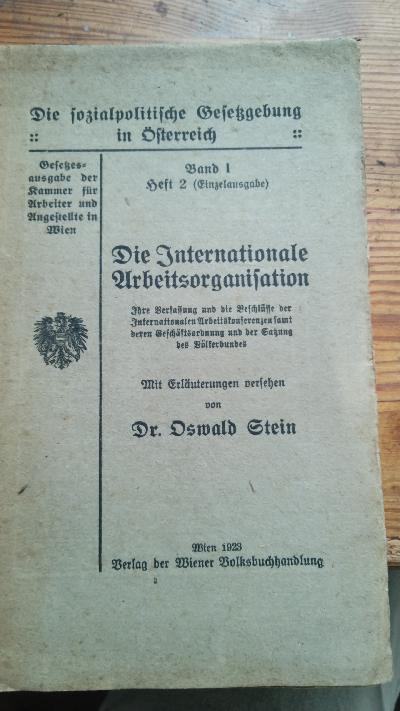 Die Internationale Arbeitsorganisation - Front Cover