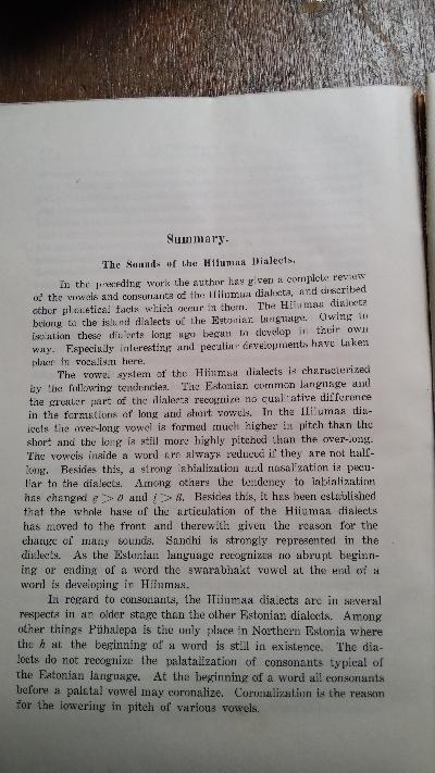 Hiiu Murrete Häälikud   With a Summary  The Sounds of the Hiiuma Dialects - Front Cover