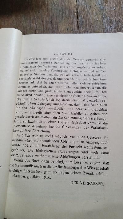 Die mathematischen Grundlagen der Variations- und Vererbungslehre - Front Cover