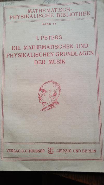 Die mathematischen und physikalischen Grundlagen der Musik - Front Cover