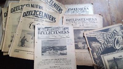 Dzelzscelnieks  (Eisenbahnarbeiter, eine lettische Zeitschrift über Eisenbahnbau und -betrieb in Lettland)  Nr. 16 und 22,23 1928; Nr. 14 1939 und Nr 1- 7 1940 - Front Cover