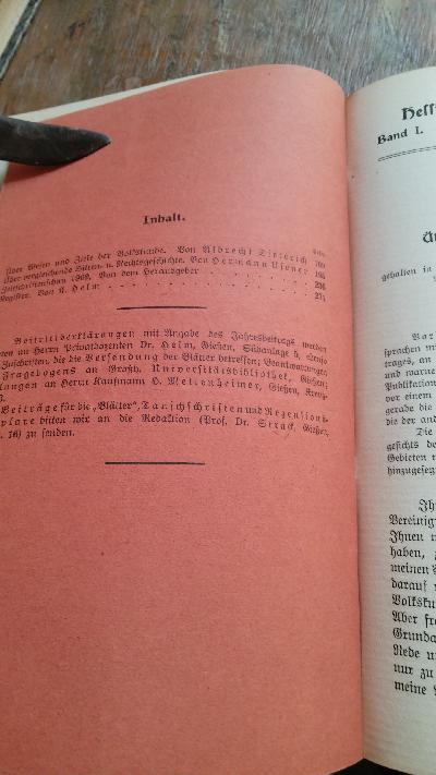 Hessische Blätter für Volkskunde  Band I - Front Cover