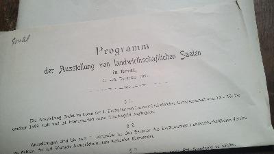 Programm der Ausstellung von landwirtschaftlichen Saaten in Reval 13. - 18. December 1899 - Front Cover