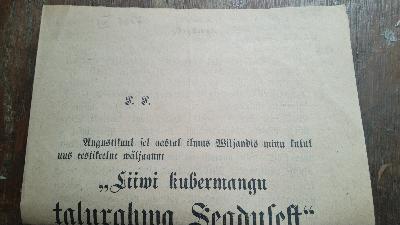 Werbungsblatt für ein Buch : Gesetz der Bauernschaft - Front Cover