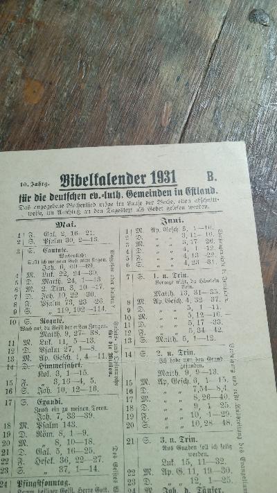 Bibelkalender 1931 für die deutschen ev. - luth. Gemeinden in Estland - Front Cover