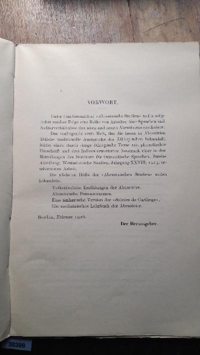 Die Traditionelle Aussprache des Äthiopischen - Front Cover