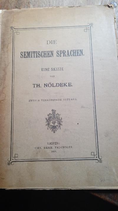 Die Semitischen Sprachen - Front Cover