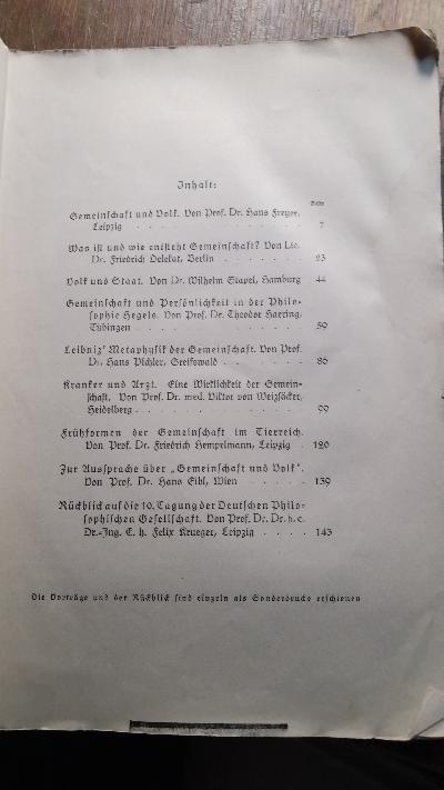 Philosophie der Gemeinschaft  7 Vorträge, gehalten auf der Tagung der Deutschen Philosophischen Gesellschaft vom 1.–4. Okt. 1928 in Leipzig - Front Cover