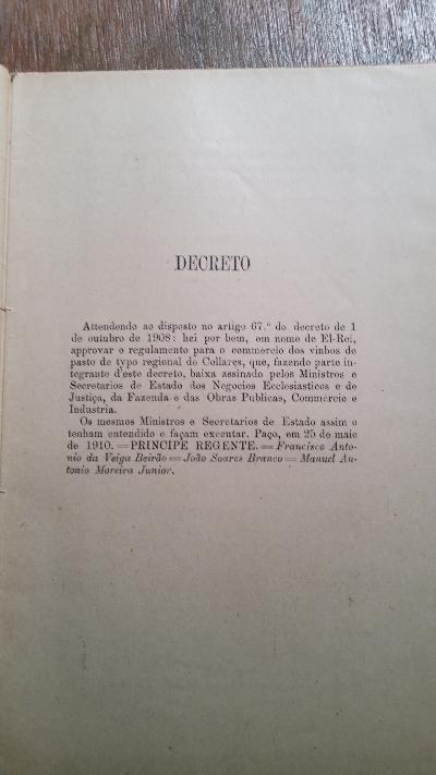 Regulamento para o Commercio do Vinho de Pasto no Dao - Front Cover
