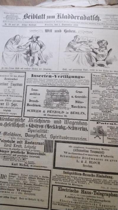 Kladderadatsch. Humoristisch-satyrisches Wochenblatt  Nr.1-3,6-32,34,36,37,39-50,56,59/60  - Front Cover