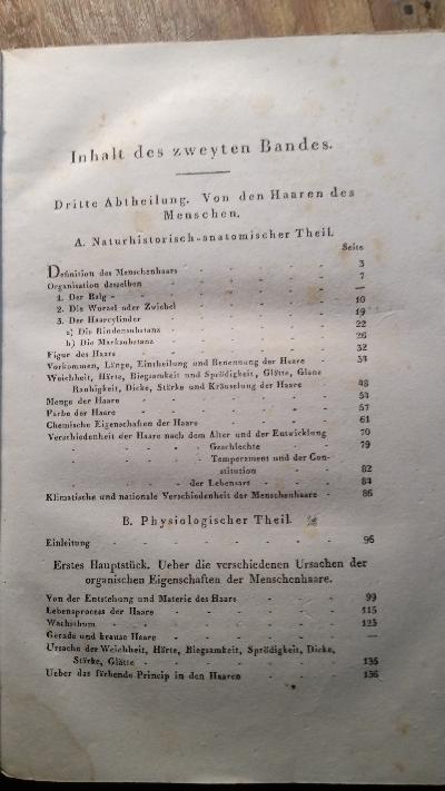 Die Lehre von den Haaren in der gesammten organischen Natur  Zweyter Band  Haare des Menschen - Front Cover