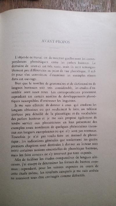 Etude sur la Phonetique Historique du Bantou  (Bibliothèque de l'Ecole des hautes Etudes) - Front Cover