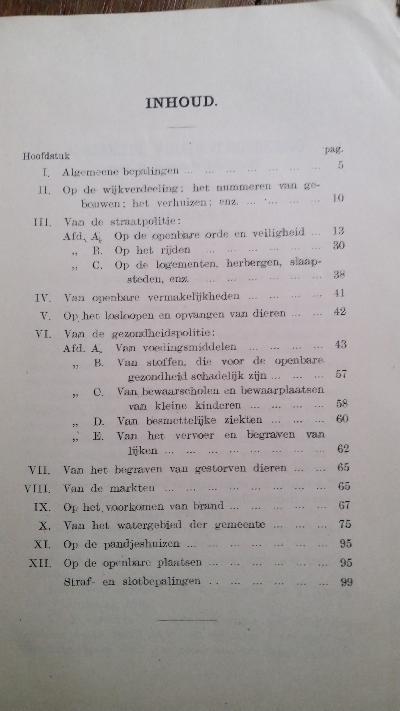 Algemeene Politie - Verordening 1910 voor de gemeente Zaandam - Front Cover
