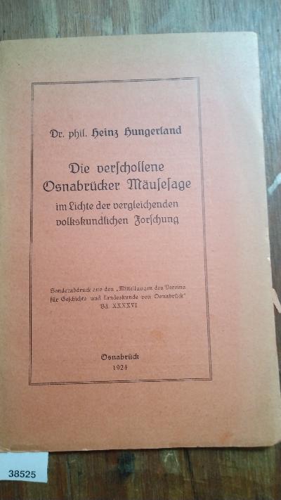 Die verschollene Osnabrücker Mäusesage - Front Cover