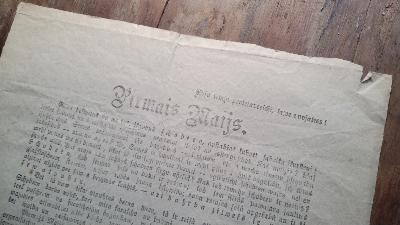 Pirmais Maijs (Erster Mai, illegales kommunistisches Flugblatt aus Lettland) - Front Cover