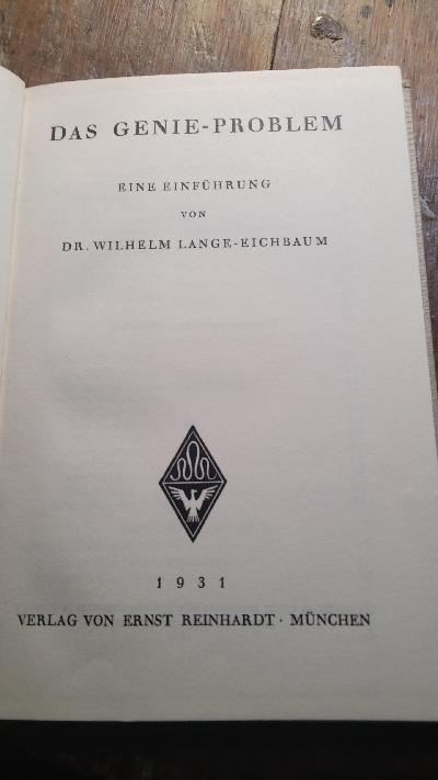 Das Genie - Problem  Eine Einführung - Front Cover
