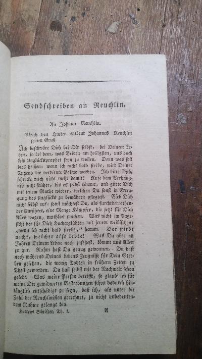 Des teutschen Ritters Ulrich von Hutten auserlesene Werke   Erster Theil - Front Cover