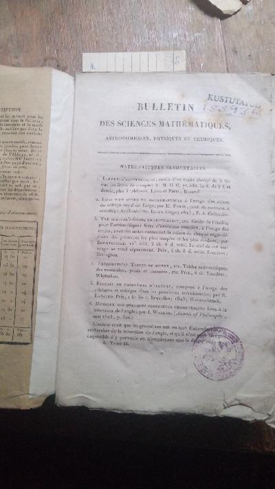 Bulletin universel des sciences et de l'industrie,   continuation du Bulletin général et universel des annonces et des nouvelles scientifiques, Continuation du Bulletin général et universel des annonces et des nouvelles scientifiquesdédié aux savans de tous les pays et à la librairie française et étrangère.   N° 7, Juillet 1824 - Front Cover