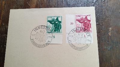 Postkarte+mit+6%2B4+und+12%2B8++Briefmarke+7.+Landesschiessen+Innsbruck+Juli+1944