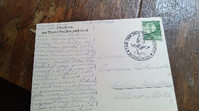Festpostkarte+zum+Tag+der+Deutschen+Kunst+1938