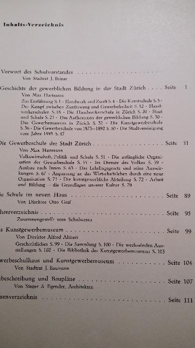 Gewerbeschule und Kunstgewerbemuseum der Stadt Zürich  Festschrift zur Eröffnung des Neubaues im Frühjahr 1933 - Front Cover