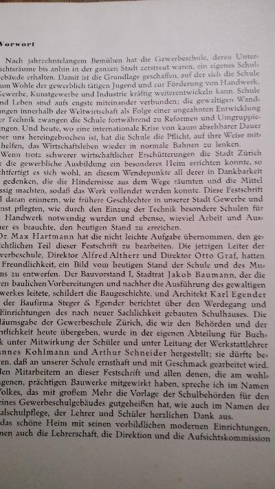 Gewerbeschule und Kunstgewerbemuseum der Stadt Zürich  Festschrift zur Eröffnung des Neubaues im Frühjahr 1933 - Front Cover