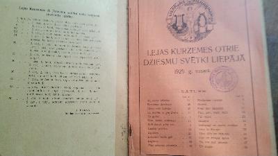 Lejas Kurzemes Otrie Dziesmu Svetki Liepaja  1929. g. vasara. (Das zweite Liederfest für Niederkurland in Liepaja Sommer 1929) - Front Cover