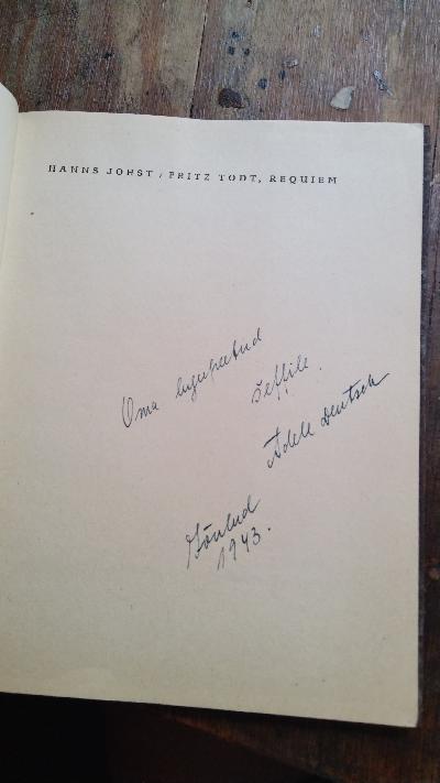 Fritz Todt  Requiem - Front Cover