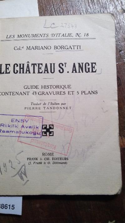 Le Chateau St. Ange   Castel S. Angelo - Front Cover
