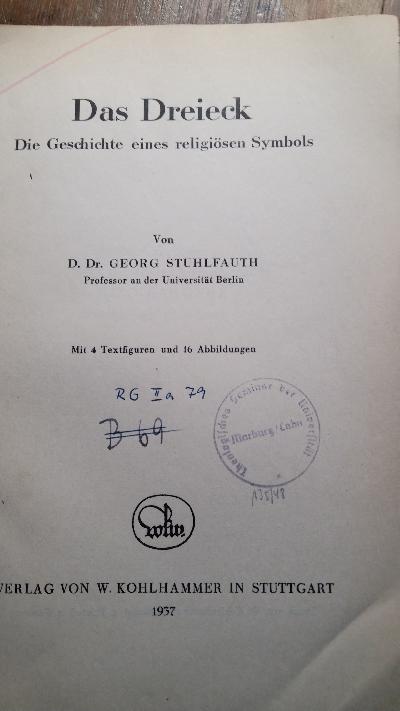 Das Dreieck  Die Geschichte eines religiösen Symbols - Front Cover